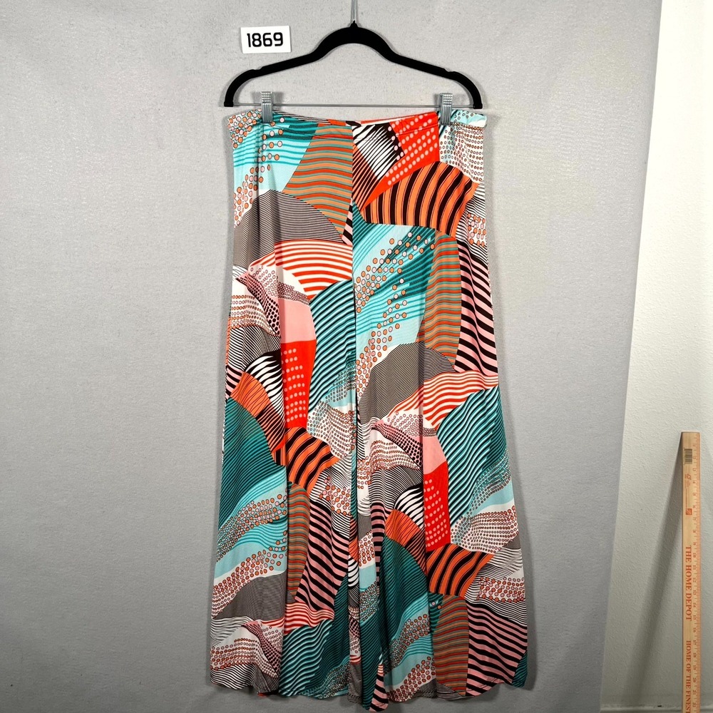 Lofiel Los Angeles Pants Womens Large Multi‎ Geometric Abstract Print Wide Leg
